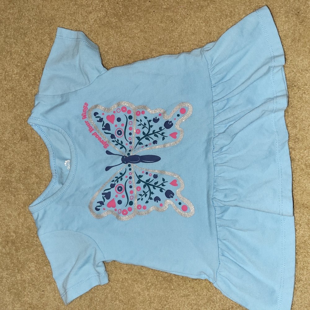 Blue Butterfly Kids Shirt